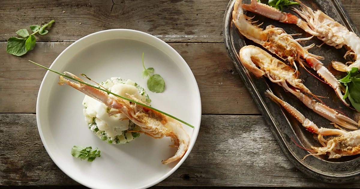 Langoustines met aardappeltartaar